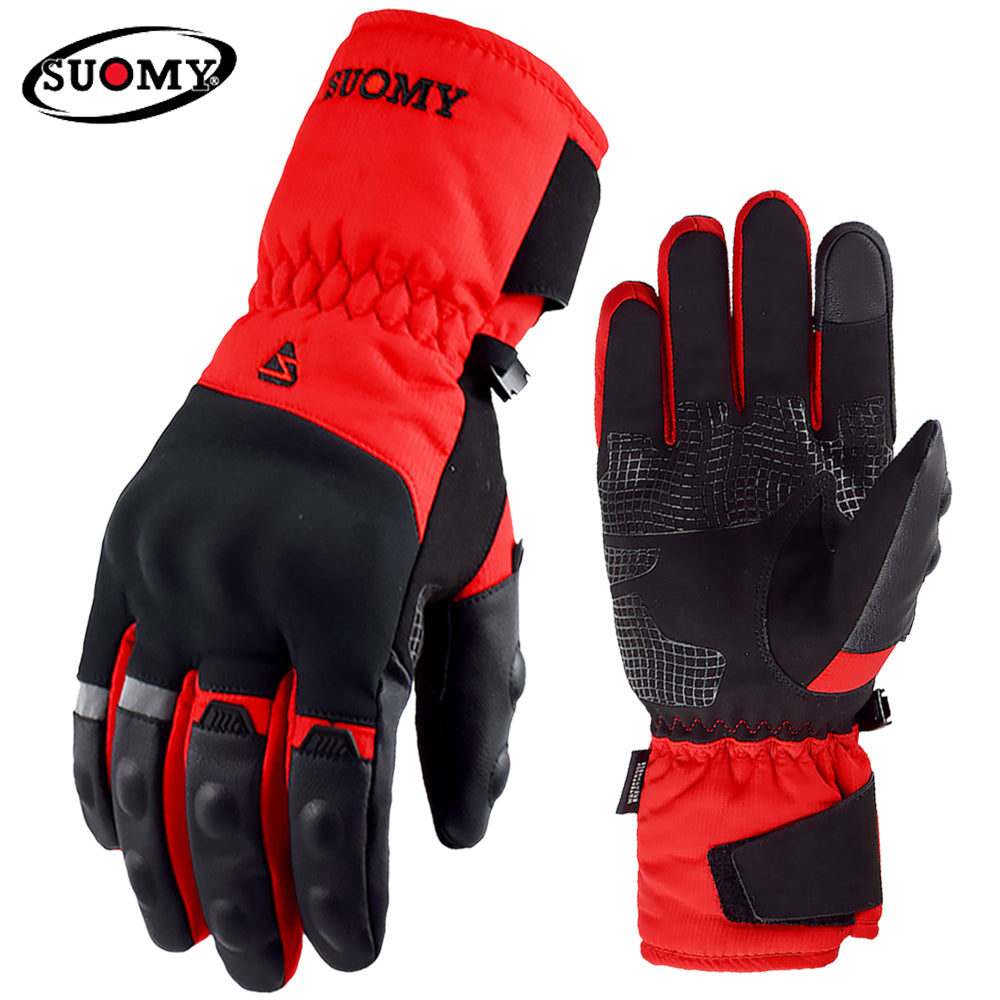 SUOMY 100% Waterproof Motorcycle Gloves Winter Warm Moto Protective Gloves Touch Screen Gant Moto Guantes Motorbike Riding Glove