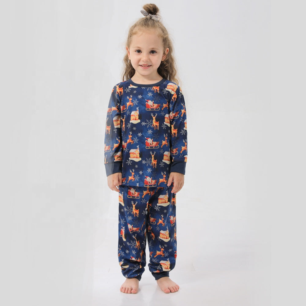 2022 Dropshipping Long Winter Knit Pyjama Matching Christmas Pajamas Family Sleepwear