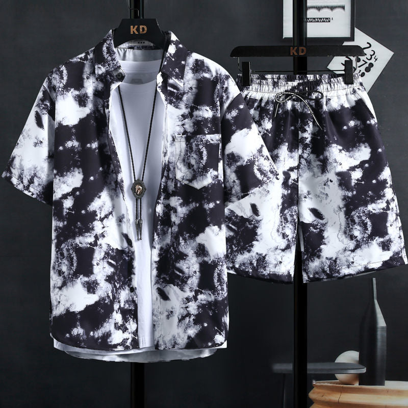 Beachwear Men Clothes Set Short Sleeve Floral Shirt Vacation Resort Hawaiian Shorts Two Piece Man Print Beach Men's Shirts Sets