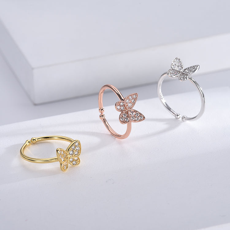 Zola Jewellery 2022 New Fashion Rhinestones  Butterfly Rings  Jewelry Gifts