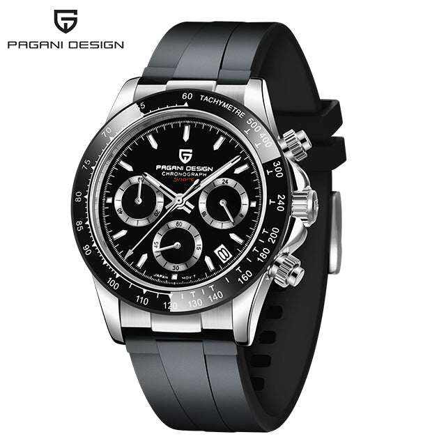 Pagani Design 1664 Rubber Chronograph Watch Designer Fashion for Men Japan Miyota Quartz Calendar Watches