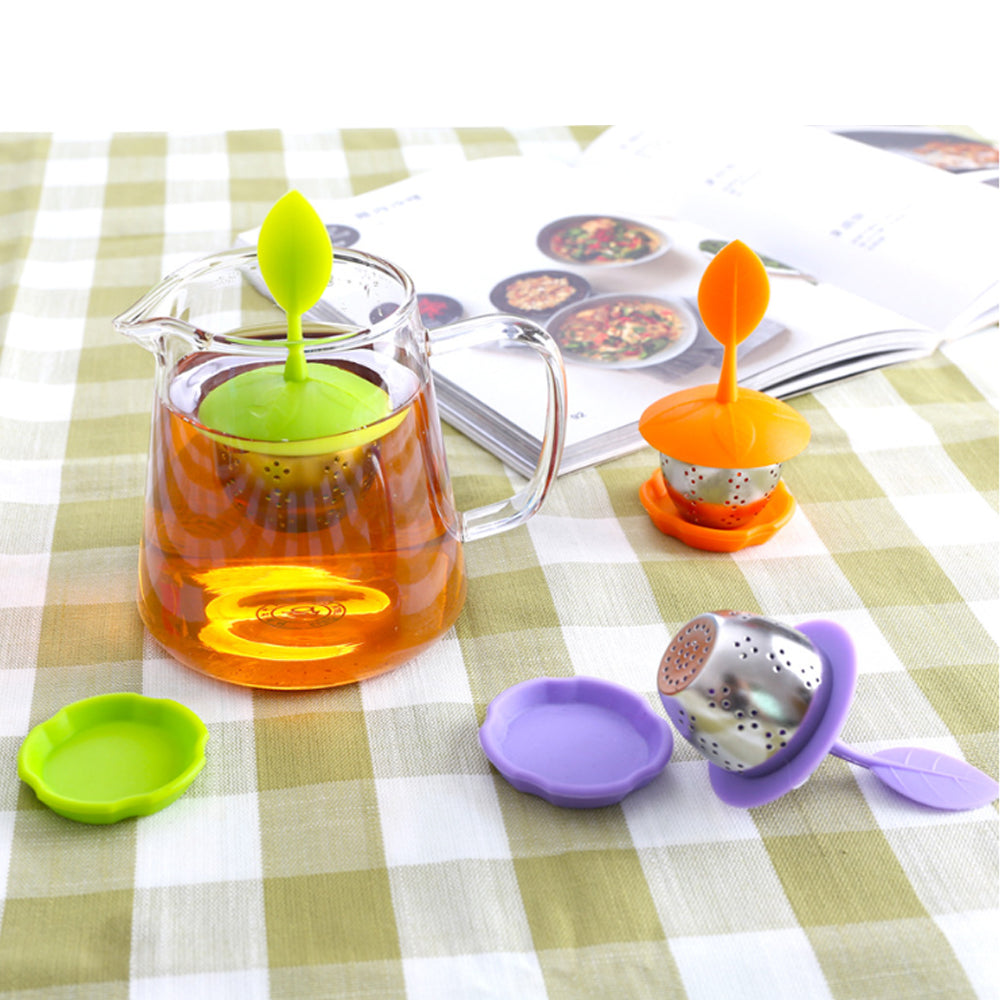 DropShipping Stainless Steel 201 304 Silicone Tea Infuser Leaf Animal  Tea Seasoning Rubber Infuser Tea Leak Filter