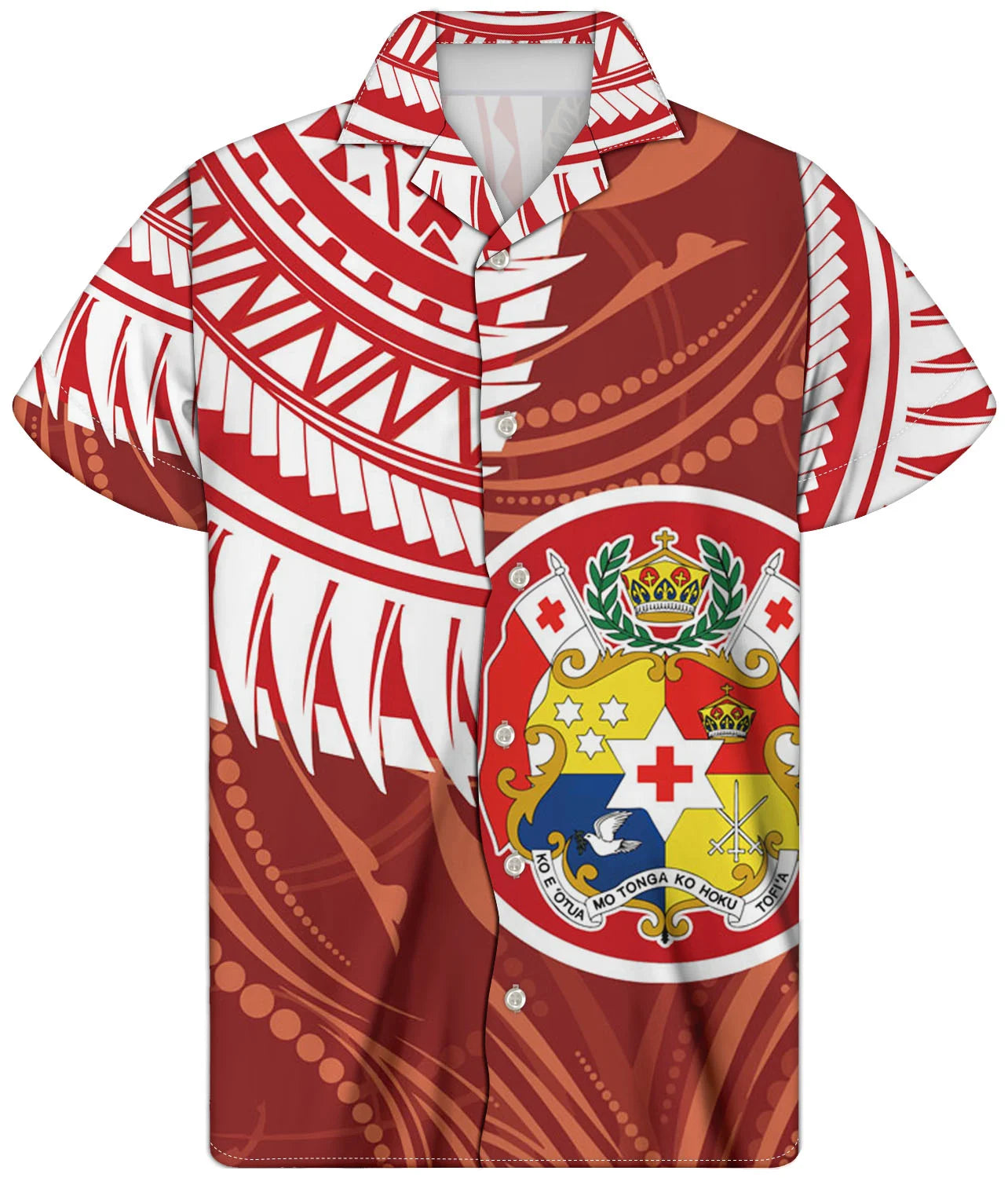 Fancy Gold Shirts for Men Polynesian Tribal Fabric Hawaiian Short Sleeve Shirt Men Summer Clothing for Men's Tropical Tops Shirt