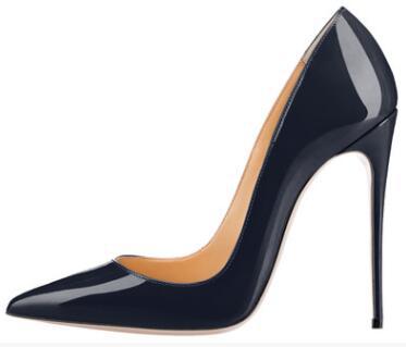 Classic Pointed Toe Stiletto Heel Pumps Women 12 Cm High Heels