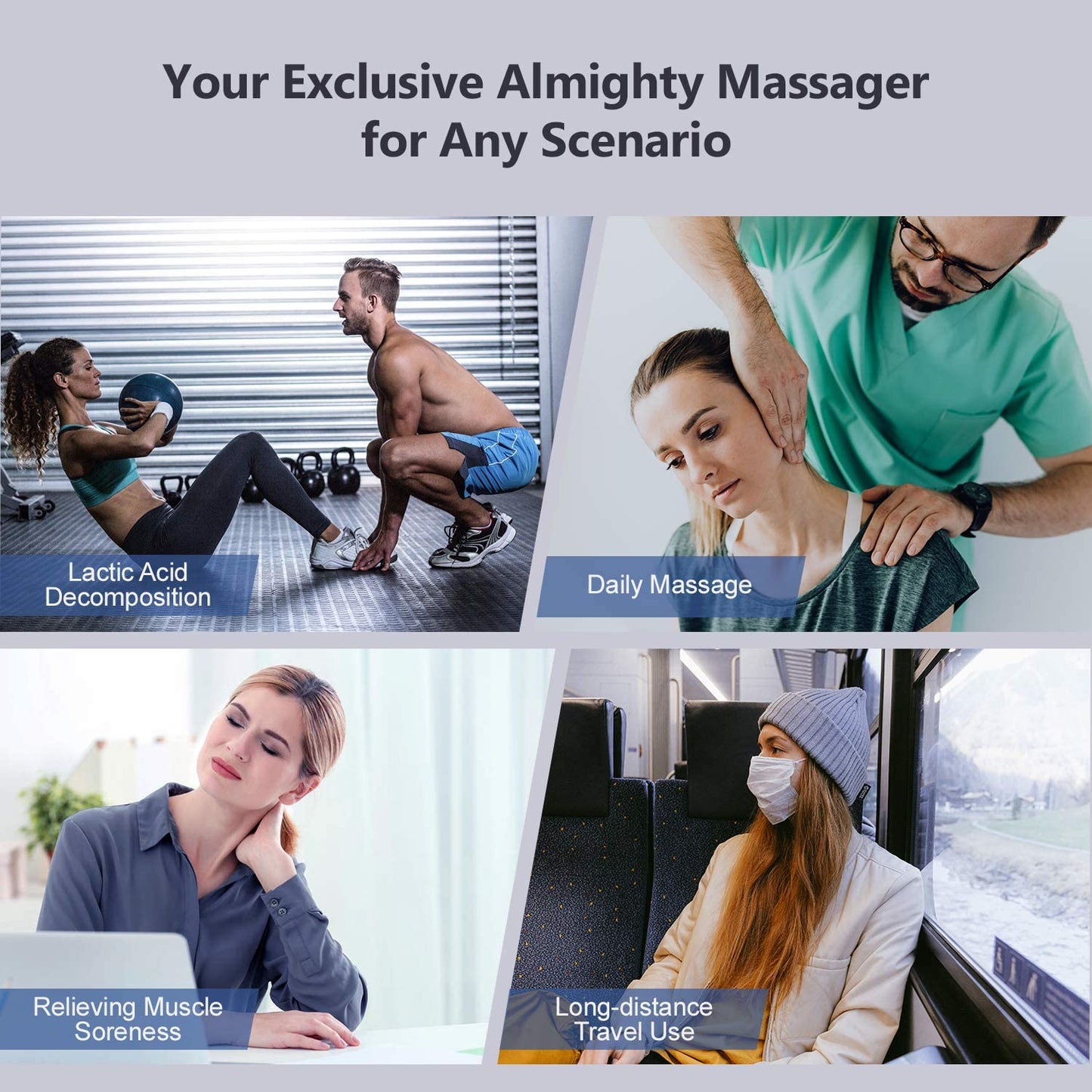 Crifit Therapy for Massager Muscles Relaxing Relief Pains Percussion Deep Tissue Cordless Massage Gun Vibration Massage Gun