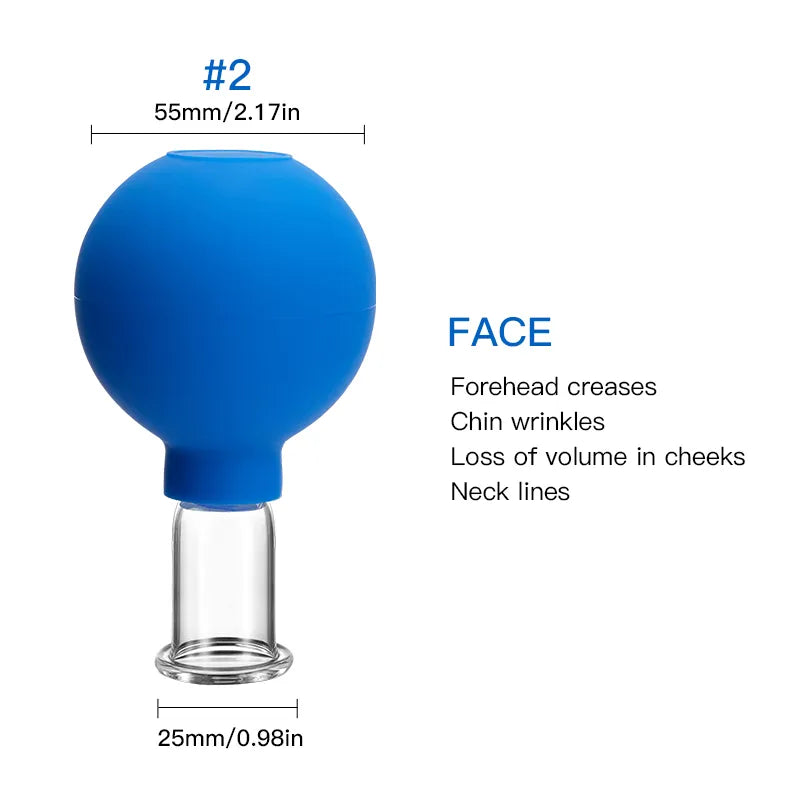 Rubber Face Massager Vacuum Cupping Face Skin Lifting Facial Cups Anti Cellulite Cup Anti-Wrinkle Cupping Therapy Facial Tool