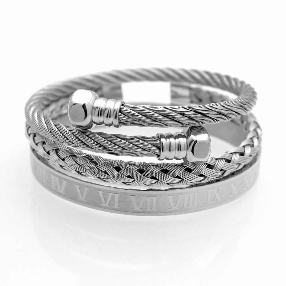 Top Quality Luxury Royal Crown Bracelets & Bangles Fashion Stainless Steel Men' Jewelry Do Not Fade Jewellery Sets Bracelet Male