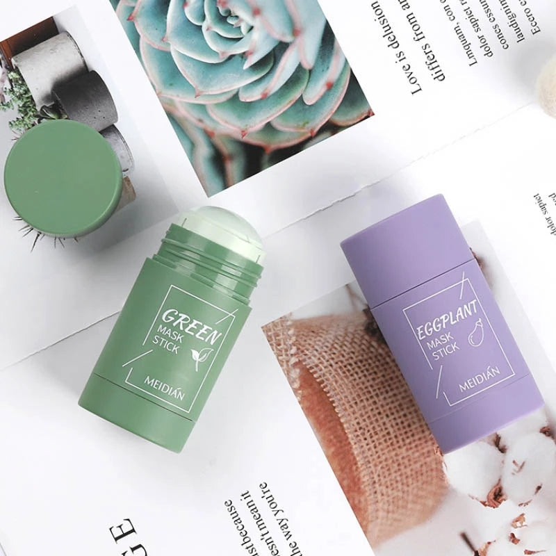Free Shipping  Green Musk Stick  Green Tea Cleansing Mask Remove Blackhead Mud Mask Purifying Clay Stick Mask