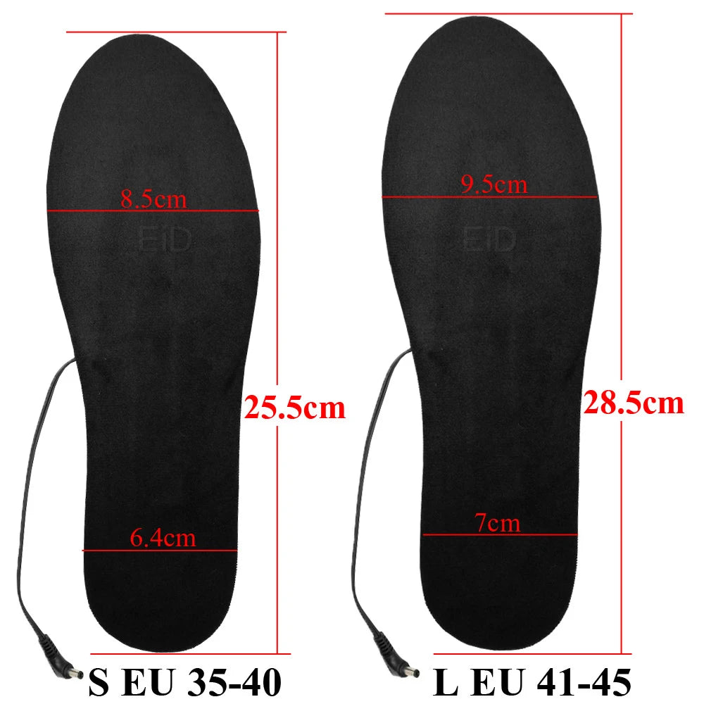 EiD USB Heated Shoe Insoles Electric Foot Warming Pad Feet Warmer Sock Pad Mat Winter Outdoor Sports Heating Insoles Winter Warm