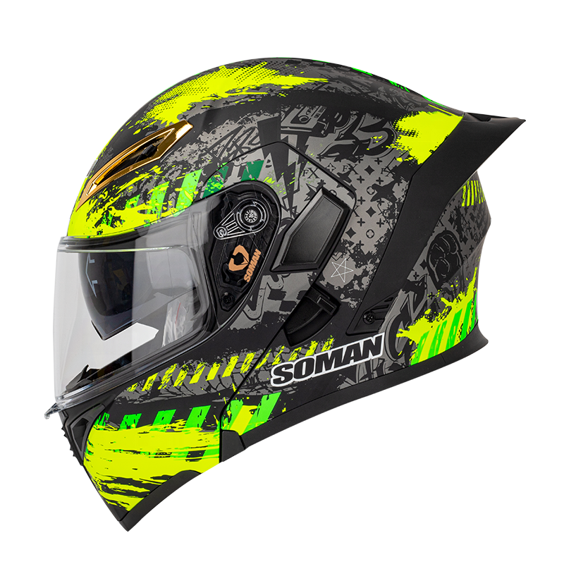 Dot Approved Double Sun Visor Flip Up Motorcycle Riding Helmets Open Face Motocross Racing Helmet Full Face Motorbike Helmet