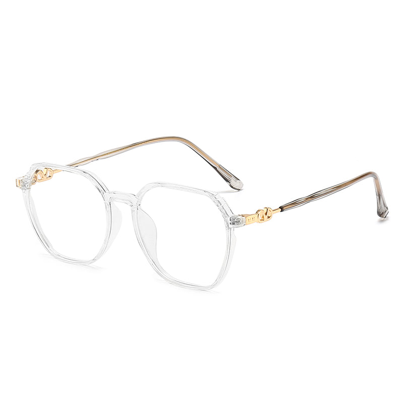 2021 Popular Fashion Sunglasses Retro Hexagonal Frame Glasses Tr90 Frame Plain Glass Spectacles Men's Women's Unisex Glasses