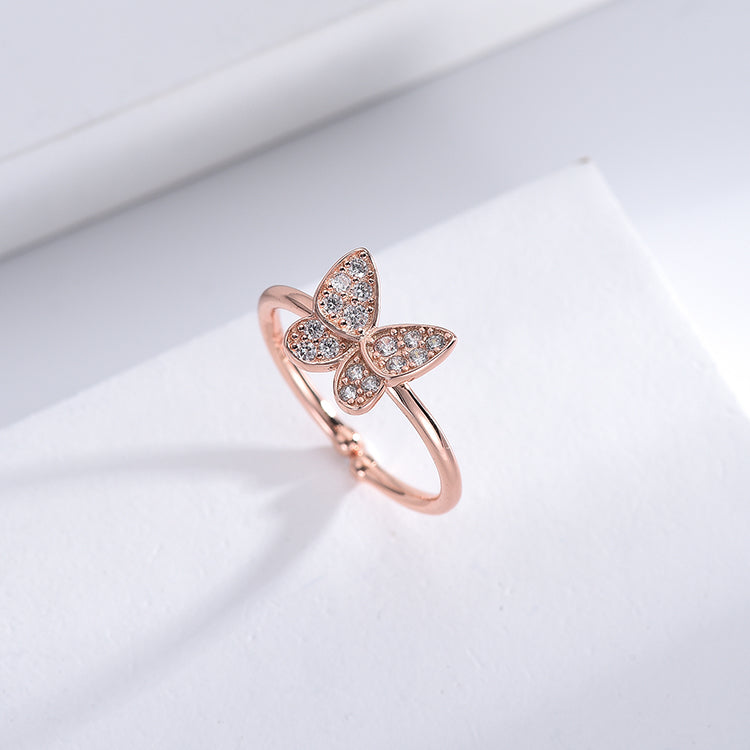 Zola Jewellery 2022 New Fashion Rhinestones  Butterfly Rings  Jewelry Gifts