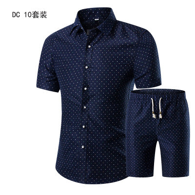 Summer Fashion Hawaiian Clothing Mens Shirt Sets Male Floral Print Shirts+Shorts Set Men Beach Casual Short Sleeve 2 Pieces Sets