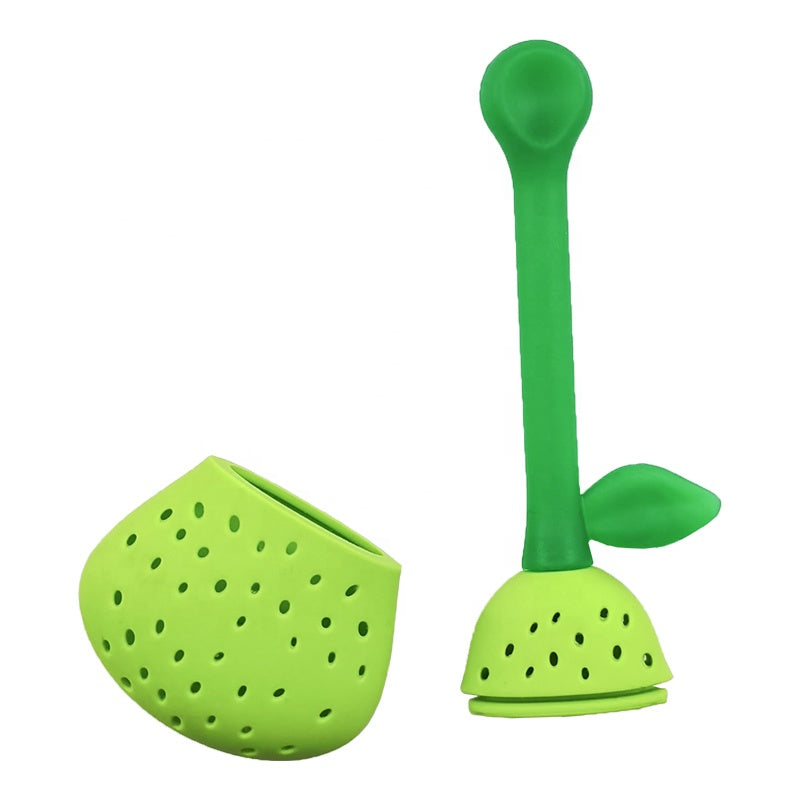 Low MOQ OEM Pear Shape Colorful Rubber Silicone Cute Tea Infuser