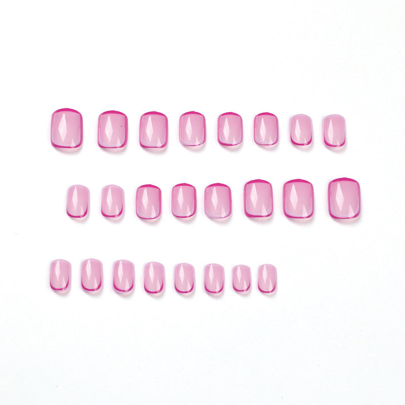 Dropshipping Pink Fake Nails Short Oval French Wholesale Press on Nail Artificial Fingernails