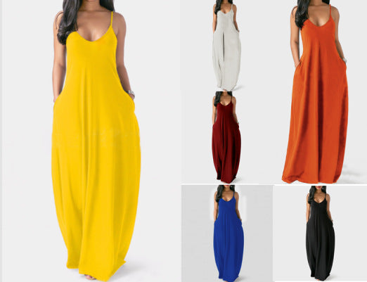 2022 Summer Fashion Maxi Dress Women Suspender Women Dresses Summer Ladies Dresses Women Beach