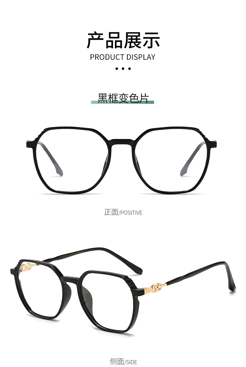 2021 Popular Fashion Sunglasses Retro Hexagonal Frame Glasses Tr90 Frame Plain Glass Spectacles Men's Women's Unisex Glasses