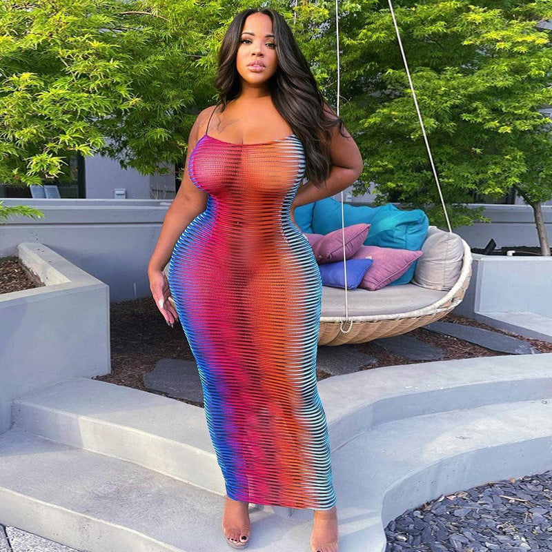 W-S492a 2021 See Through Maxi Dress Ladies Sexy Sleeveless Bodycon Long Dresses Women Vestidos