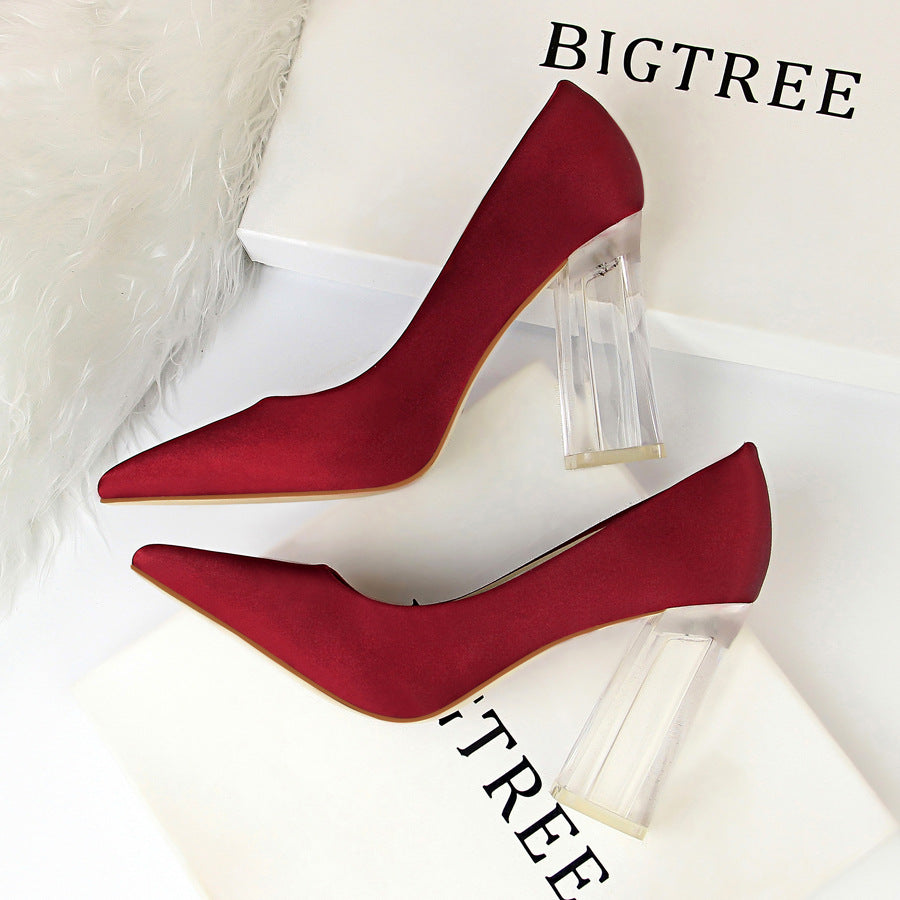 Hellosports 2021women Wedding Party Shoes Female Pumps Sexy Red Color Pointed Toe High Heels Casual Lady Evening Dress Shoes
