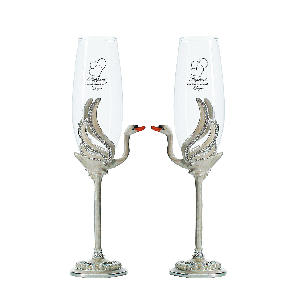 Crystal Champagne Glasses & Flutes Colored  Glass  for Wedding Glasses and Toasting Flutes Bridal Shower Gifts Engagement Gift