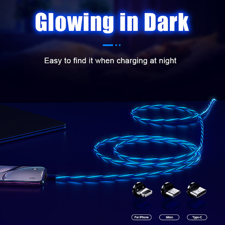 Magnetic Luminous Charging Cable Magnetic Charging Cable 3 in 1 Magnetic Usb Cable