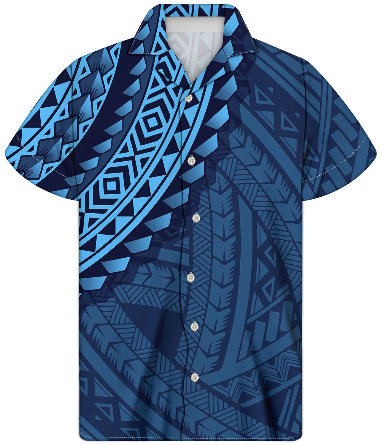 Fancy Gold Shirts for Men Polynesian Tribal Fabric Hawaiian Short Sleeve Shirt Men Summer Clothing for Men's Tropical Tops Shirt