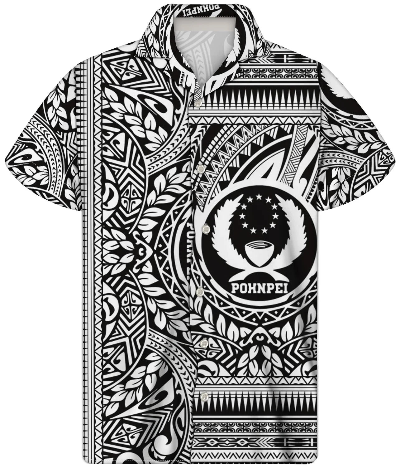 Fancy Gold Shirts for Men Polynesian Tribal Fabric Hawaiian Short Sleeve Shirt Men Summer Clothing for Men's Tropical Tops Shirt