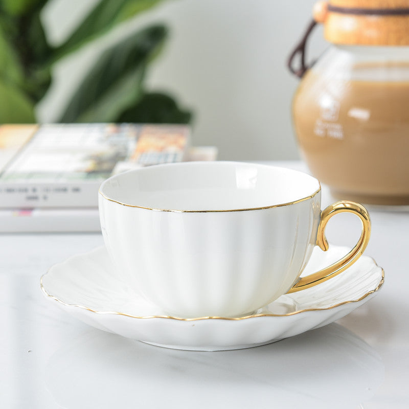Coffee Cups and Saucers With Gold Trim Cappuccino Cups Ceramic Cup