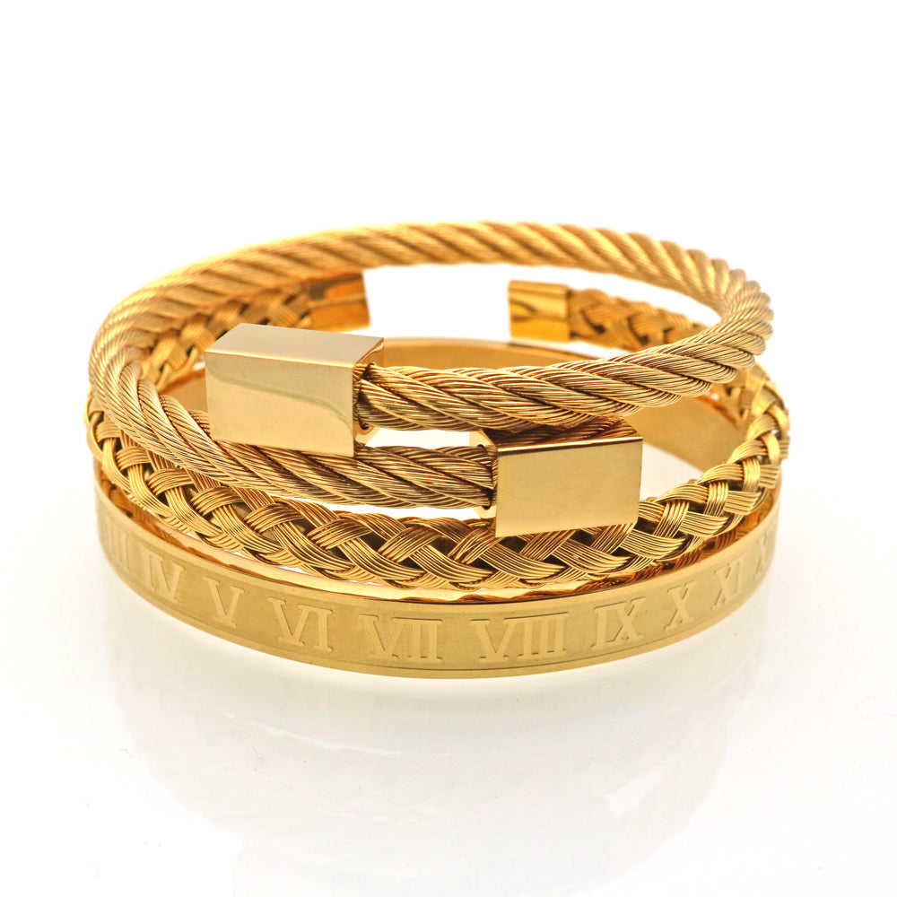 Top Quality Luxury Royal Crown Bracelets & Bangles Fashion Stainless Steel Men' Jewelry Do Not Fade Jewellery Sets Bracelet Male