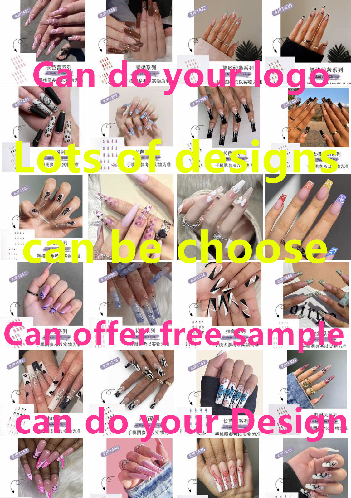 Hot Custom Logo Artifical False Nails Full Cover  Nail  Short Designer Press on Nails Tips