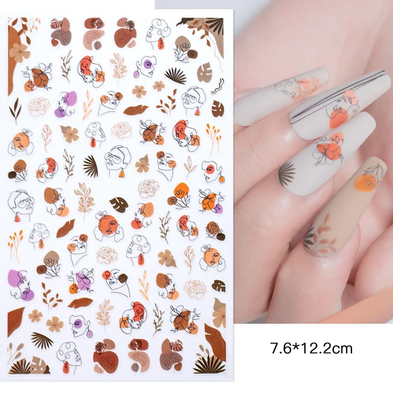 Gold Aluminum Foils 3D Mesh Nail Stickers Stripe Line Nail Art Decal Wraps Slider Manicure DIY Nail Art Decoration Accesorios