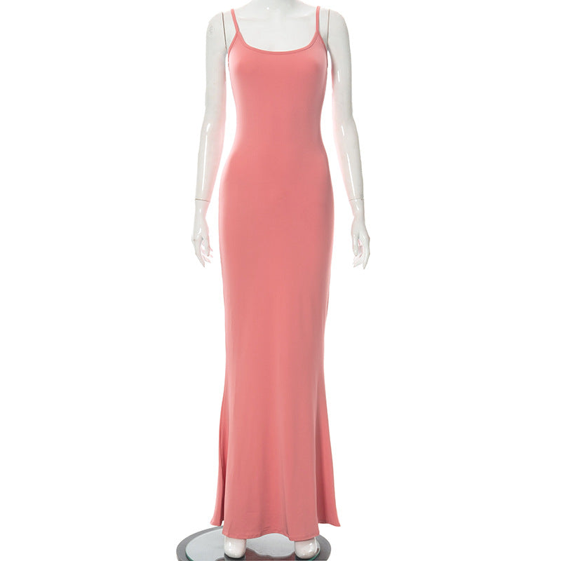 2022 Summer Skims Dresses Casual Slim Fit Sling Soft Lounge Tight Slim Bodycon Long Maxi Slip Dress