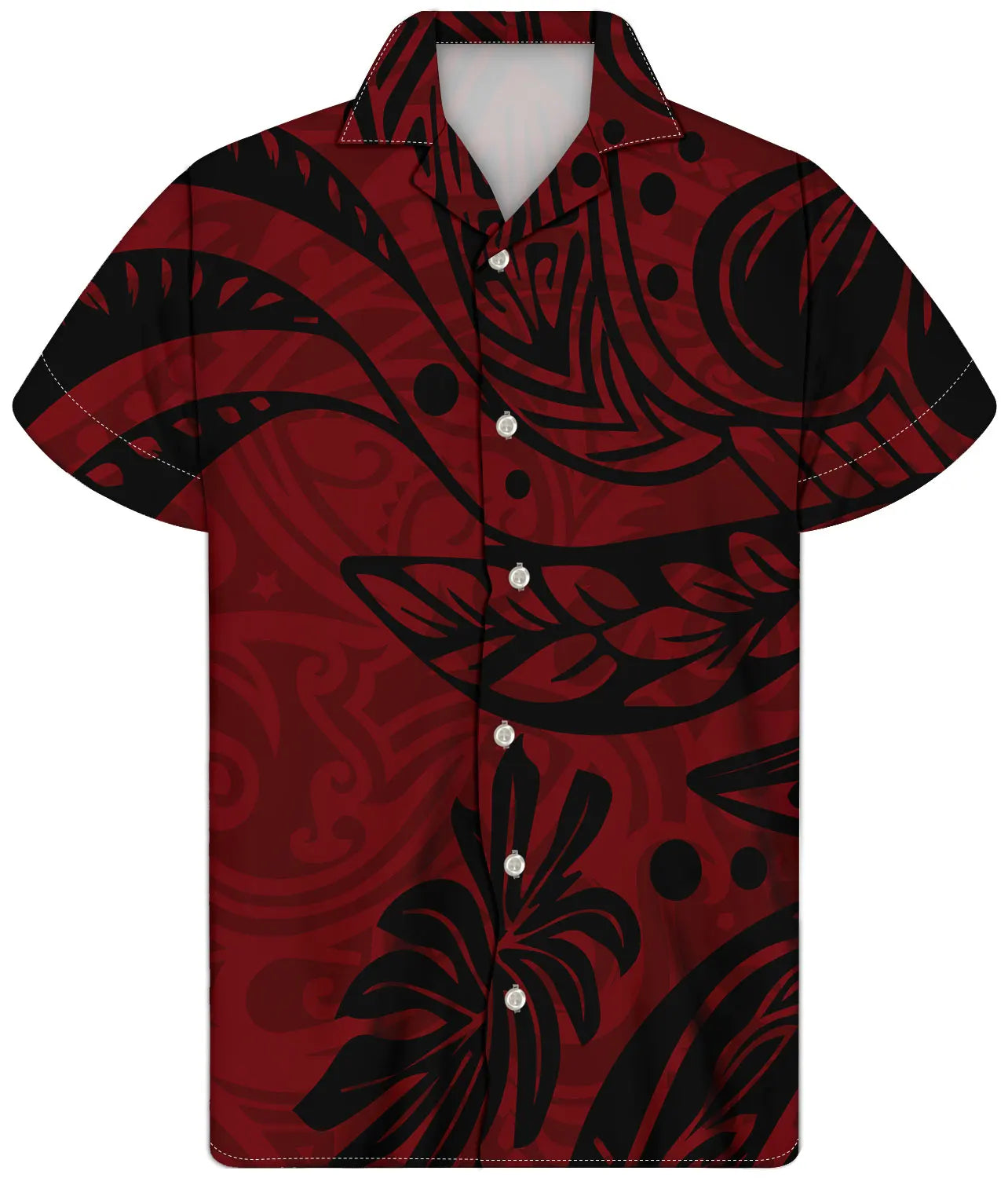 Fancy Gold Shirts for Men Polynesian Tribal Fabric Hawaiian Short Sleeve Shirt Men Summer Clothing for Men's Tropical Tops Shirt