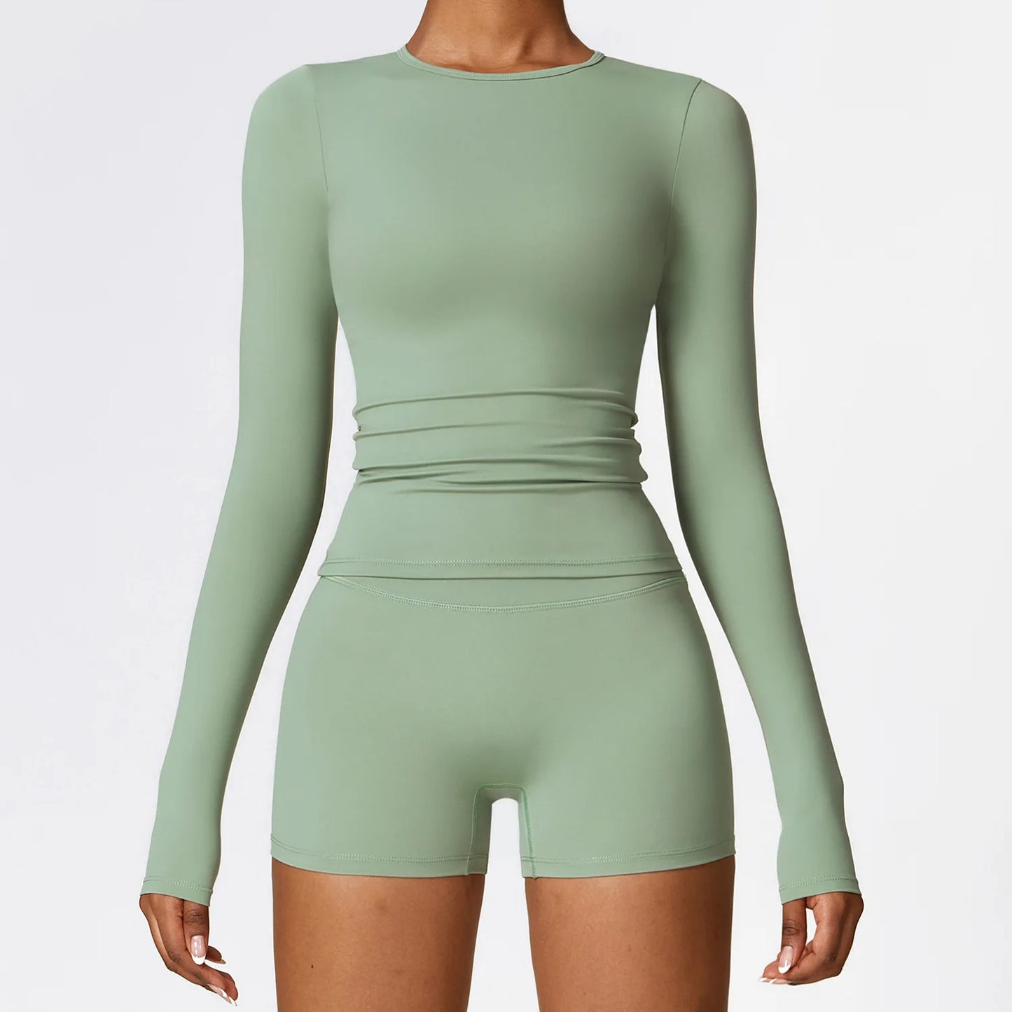 DAMOCHIC 2024 Trendy Long-Sleeved Fitness Yoga Wear Workout Sportswear Gym Fitness Sport Tops Shigh-Intensity Women Activewear