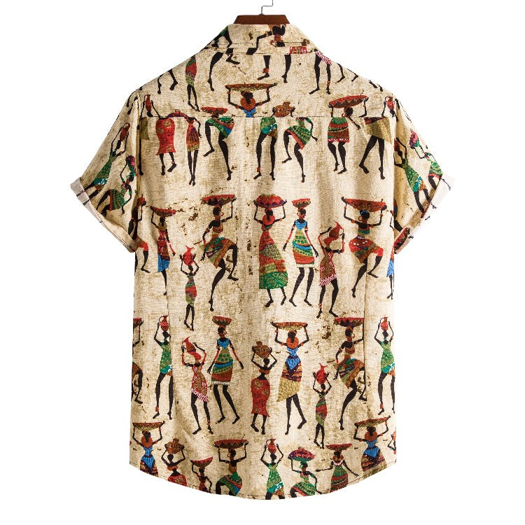 New Summer Fashion Plus Size T-Shirt Short Sleeve Lapel Shirts Loose and Casual Shirt for Men