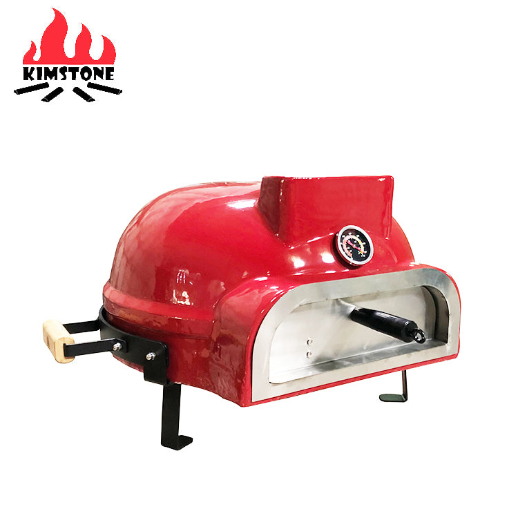 KIMSTONE Automatic Wood-Burning Grill Barbecue Smoke Pizza Oven Small Ceramic Wood L Garden With Big Pizza Plate