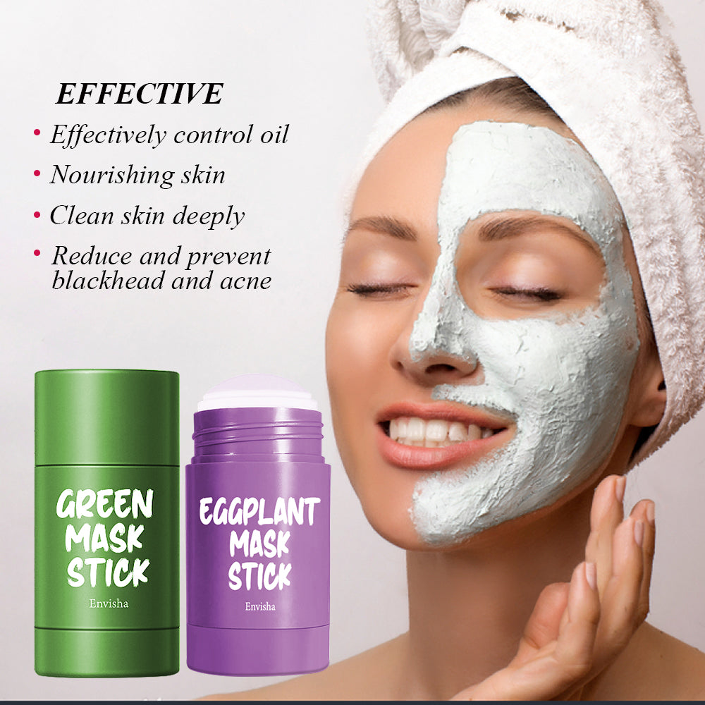 Private Label OEM Beauty Korean Face Skin Care Cleansing Natural Organic Pink Clay Facial Green Tea Mask Stick