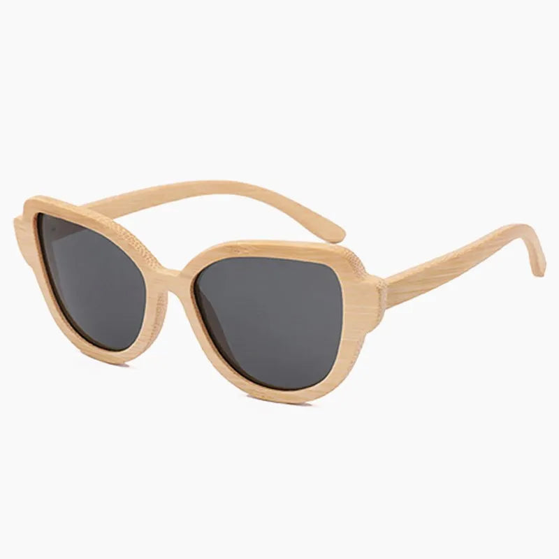 DL Glasses Cat Eye Fashion Bamboo Wood Sunglasses Polarized Mirror Lens Eco-Friendly Custom Logo Wholesale Gafas De Sol 2022