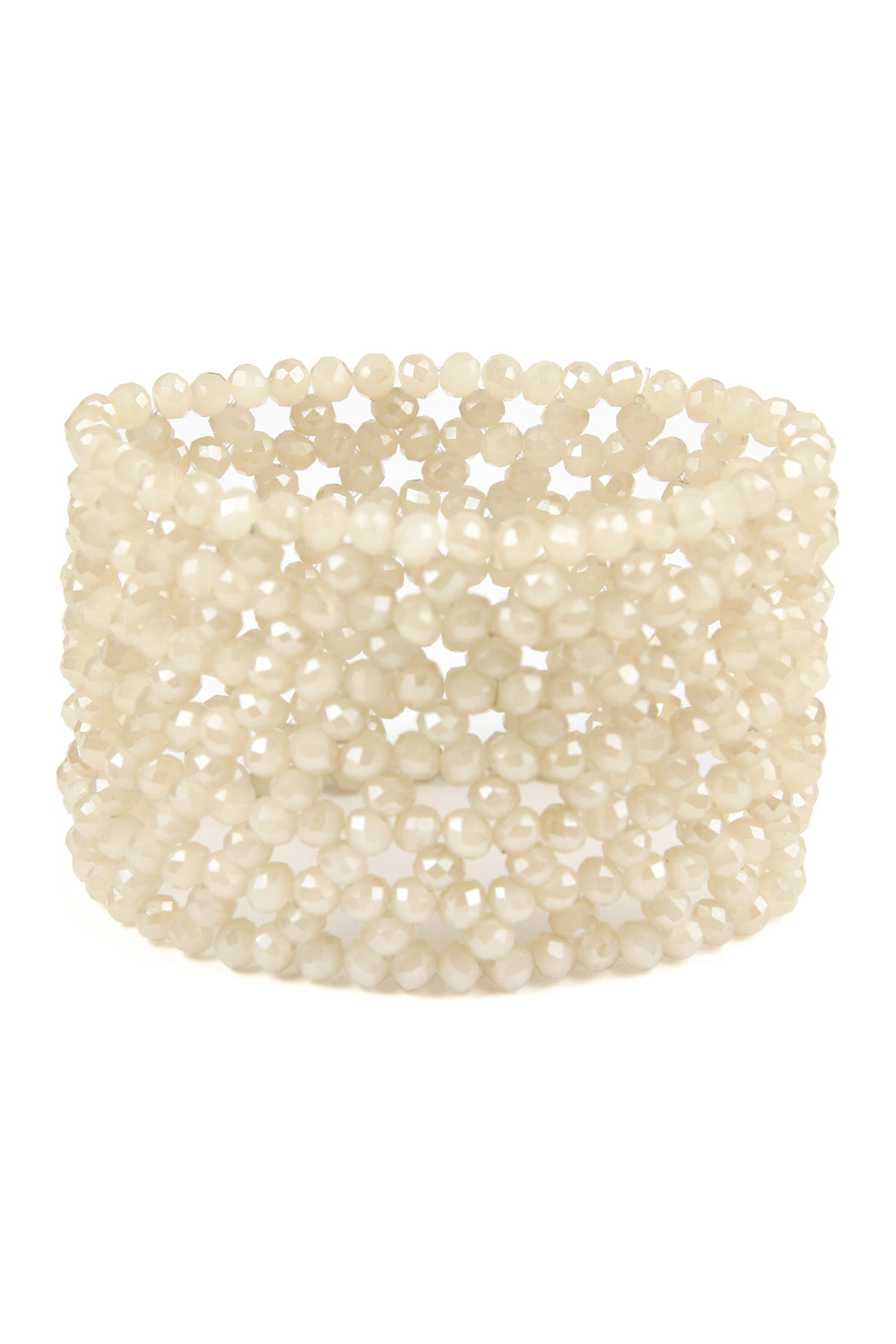 Glass Beads Mesh Wide Stretch Bracelet