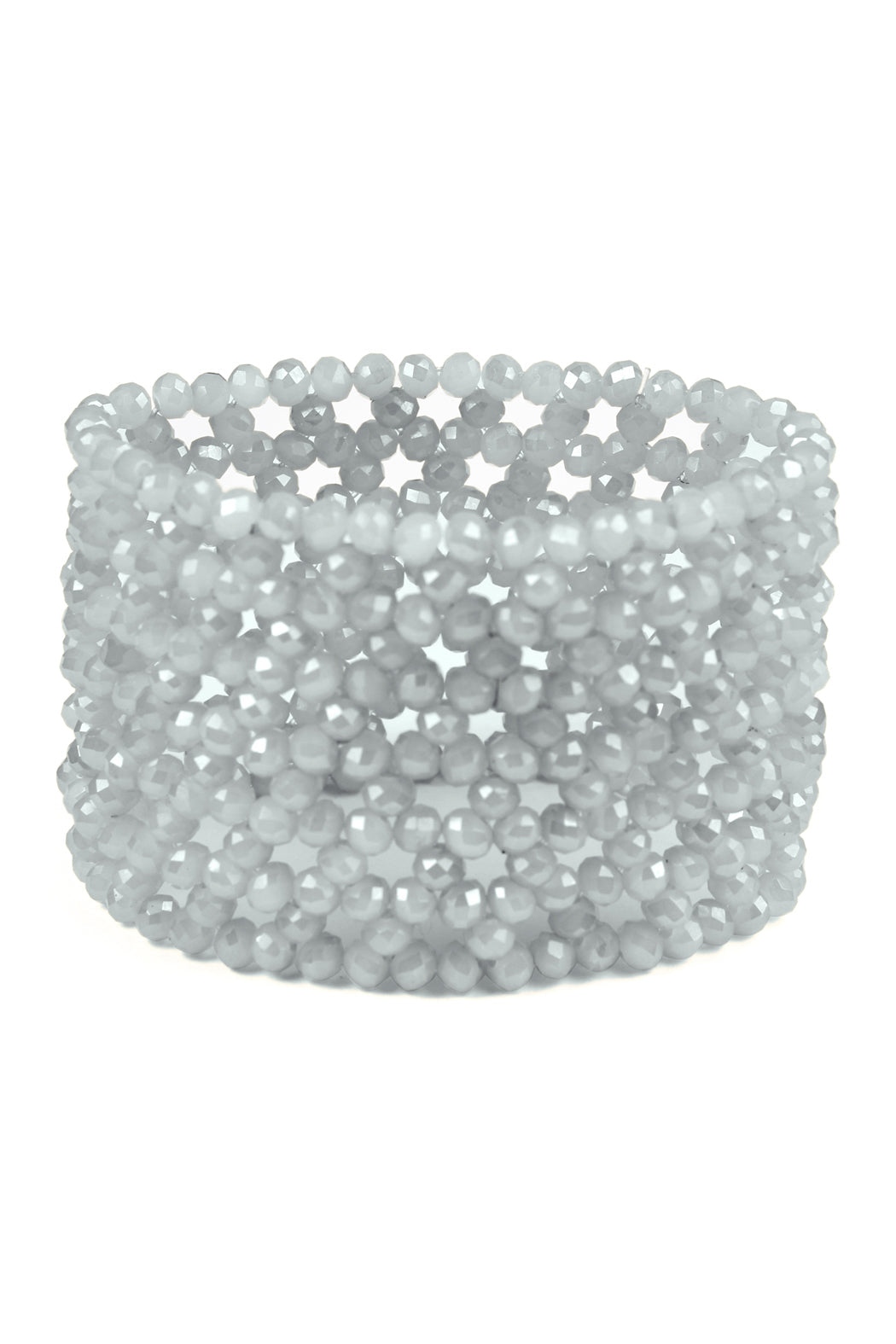 Glass Beads Mesh Wide Stretch Bracelet