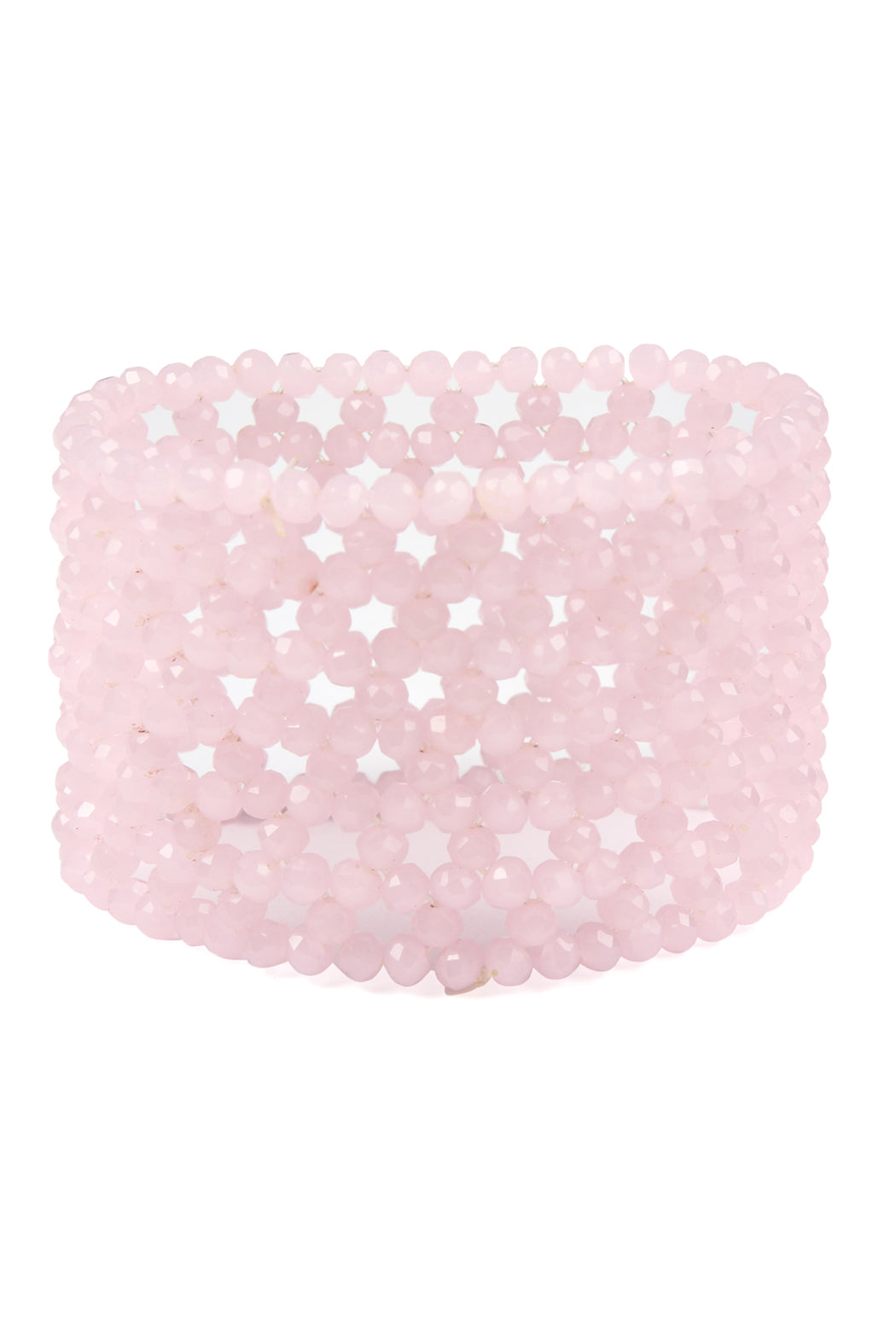 Glass Beads Mesh Wide Stretch Bracelet