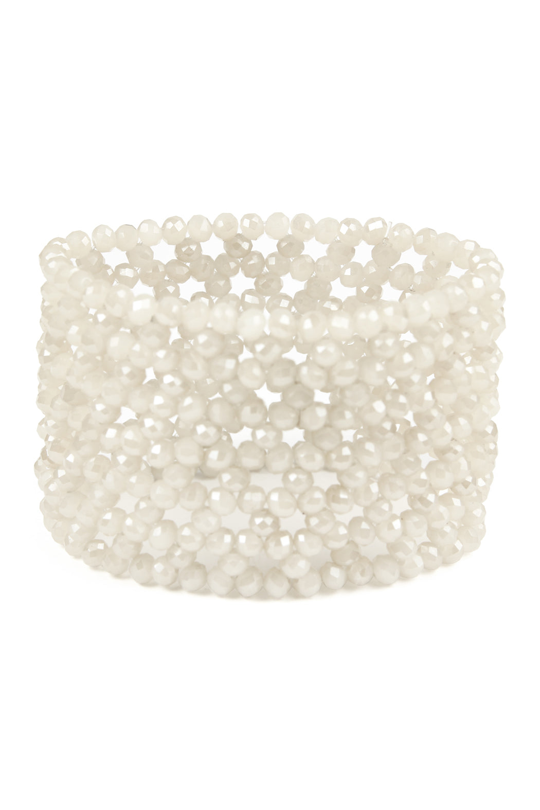 Glass Beads Mesh Wide Stretch Bracelet