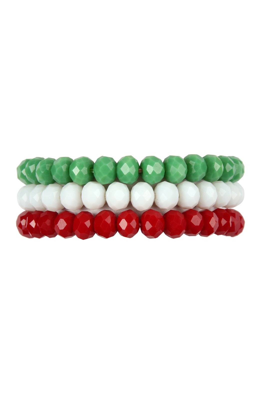 Three Glass Beads Stretch Bracelet