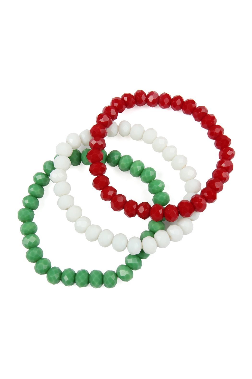 Three Glass Beads Stretch Bracelet