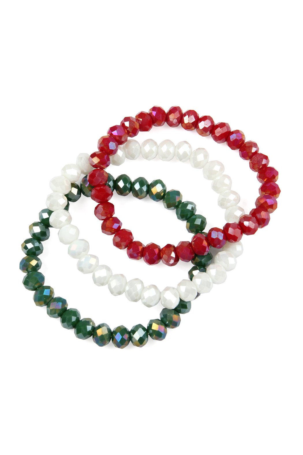 Three Glass Beads Stretch Bracelet