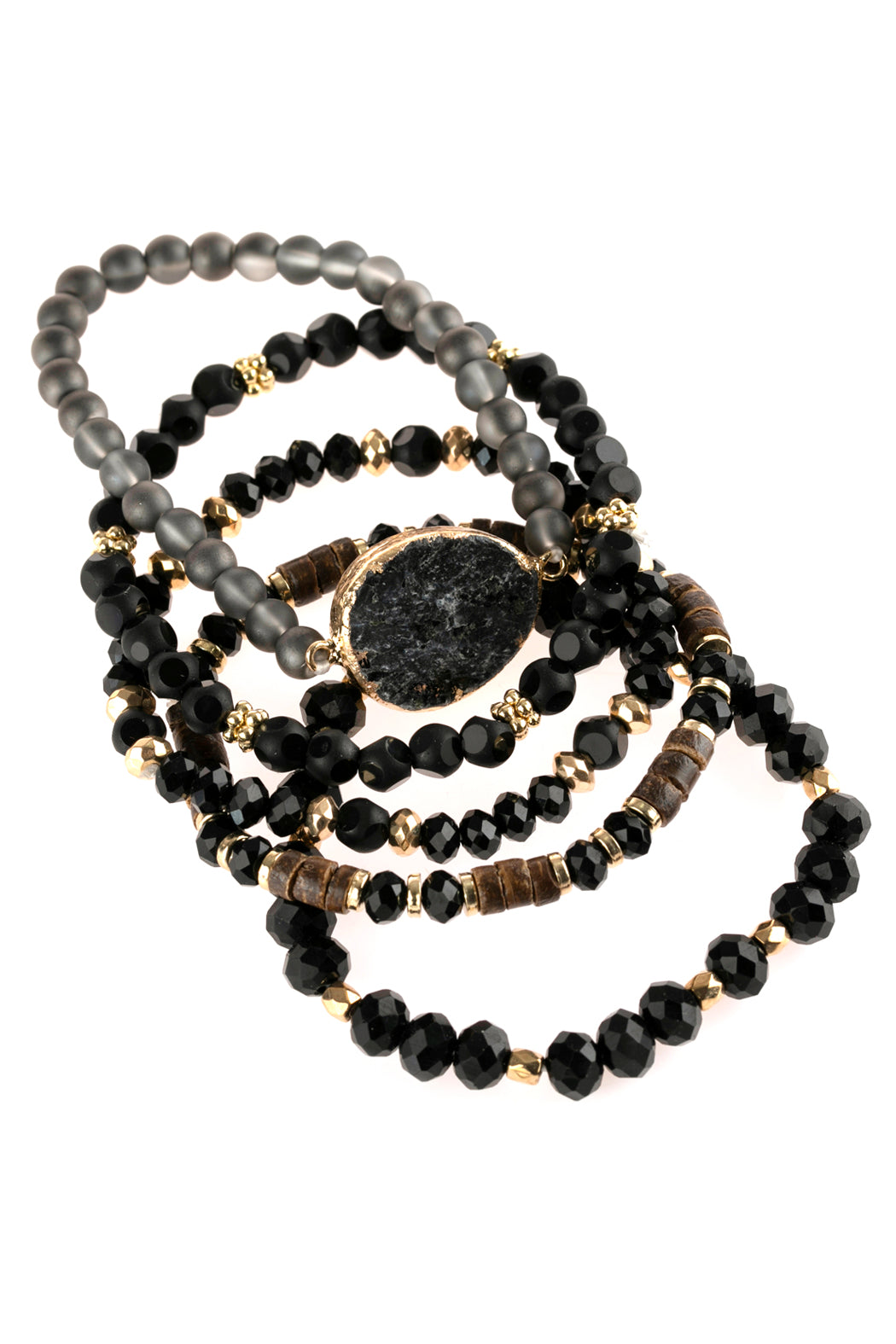 Natural Stone Charm Mixed Beads Bracelets