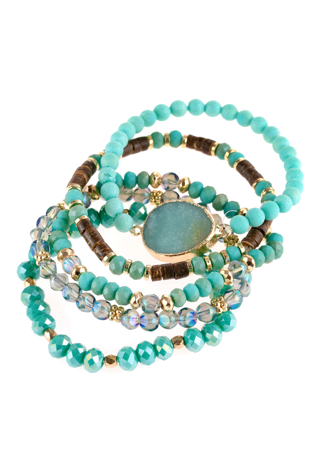 Natural Stone Charm Mixed Beads Bracelets