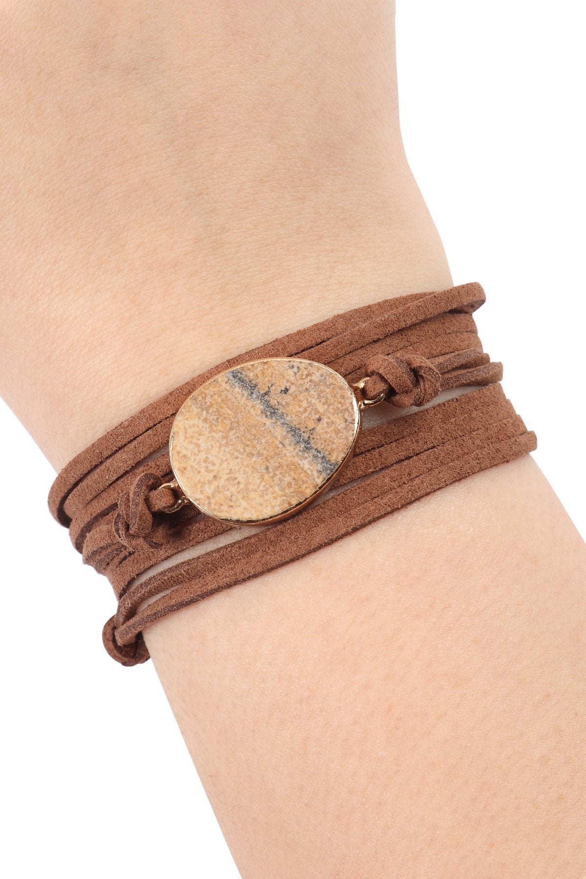 Hdb3118 - Stone Charm Multi Strand Wrap Bracelet