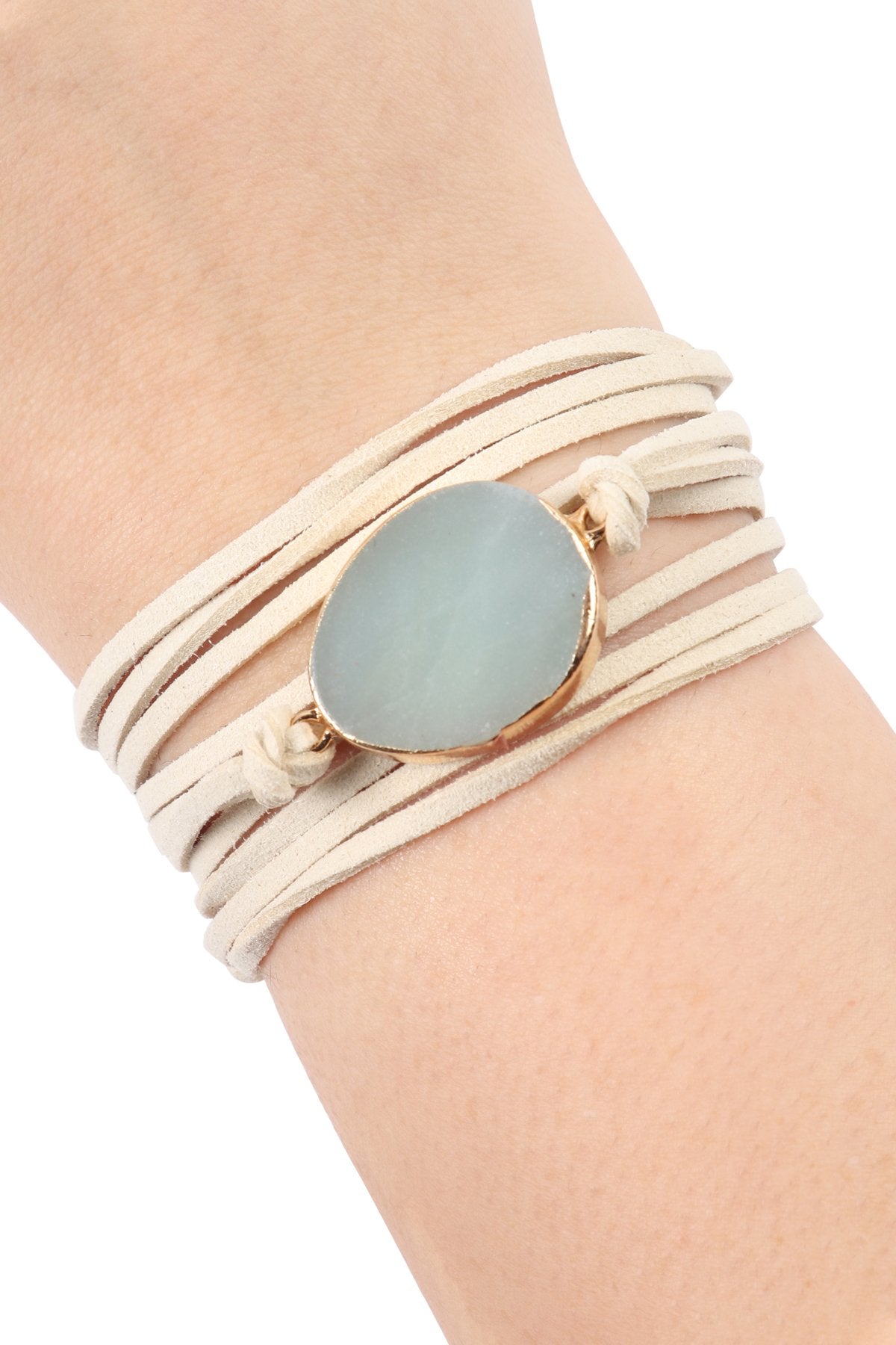 Hdb3118 - Stone Charm Multi Strand Wrap Bracelet