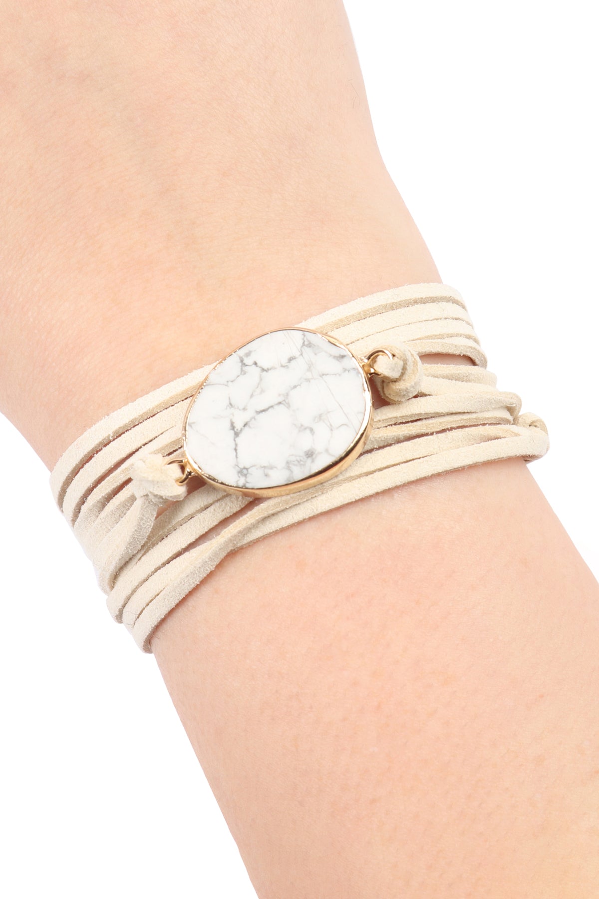 Hdb3118 - Stone Charm Multi Strand Wrap Bracelet